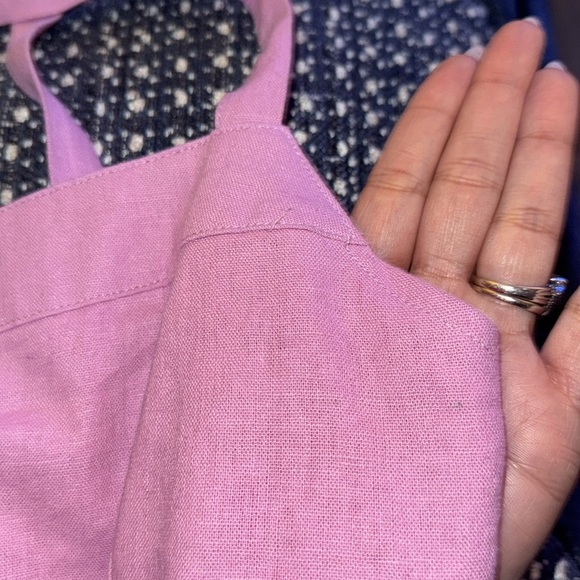 NWOT-Forever 21 Smocked Pink Tie-Back Crop Top Size Large - Picture 9 of 16